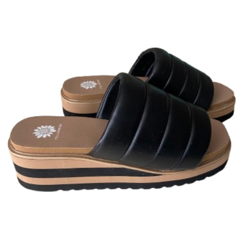 Women’s Yellow Box Slide Wedge Sandals